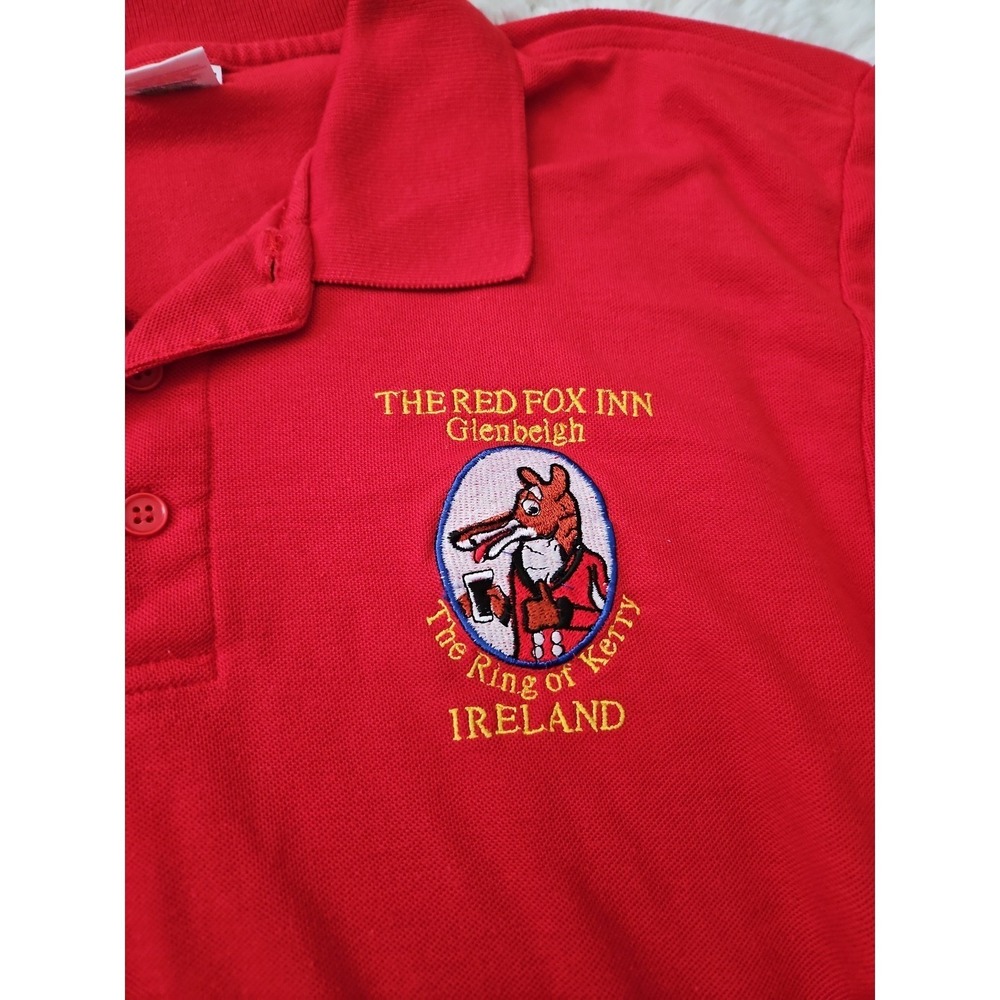 Fruit of the Loom Men's S Red Polo Shirt Bulmers Cider The Red Fox Inn Ireland - Picture 9 of 12